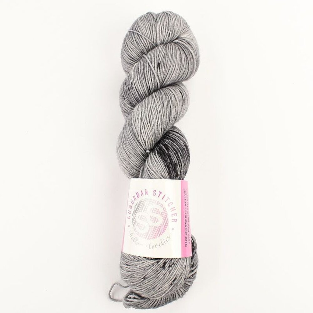 Suburban Stitcher Sock Yarn SW Merino Nylon Blend Cinder Gray